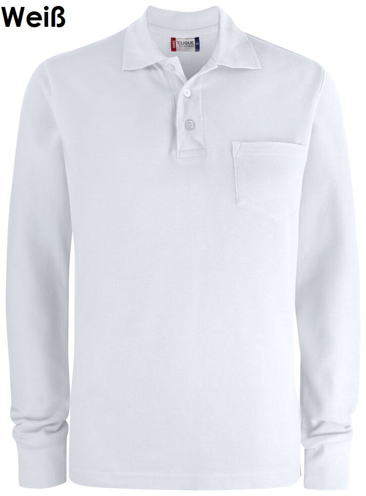 CLIQUE Basic Polo Heren Polo Shirt met Lange Mouwen en Zak