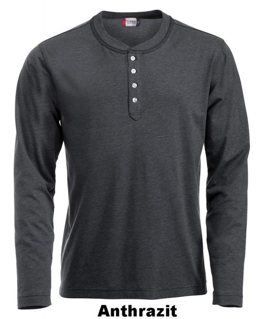 CLIQUE ORLANDO Langarm T-Shirt mit Knopfleiste Herren