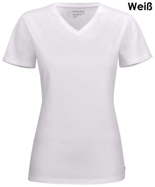 Cutter & Buck Manzanita Damen T-Shirt V-Neck 100 % Bio-Baumwolle