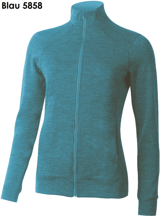 LASTING ALMA Damen-Langarmjacke aus Merino Wollmischung mit Reißverschluss