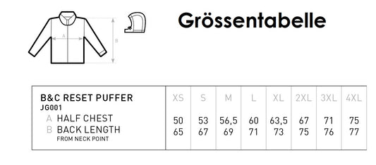 B&C Reset Outerwear Steppjacke Damen Herren Unisex 100 % recycelt