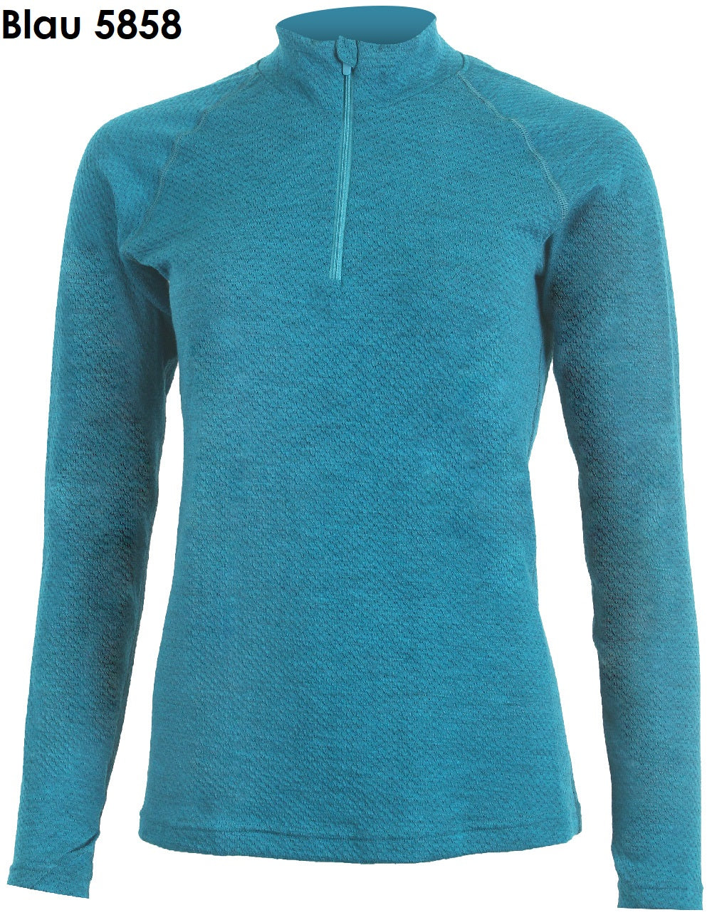 LASTING HONEY Merino-Wollshirt-Mischung mit ¼-Reißverschluss und Langarm