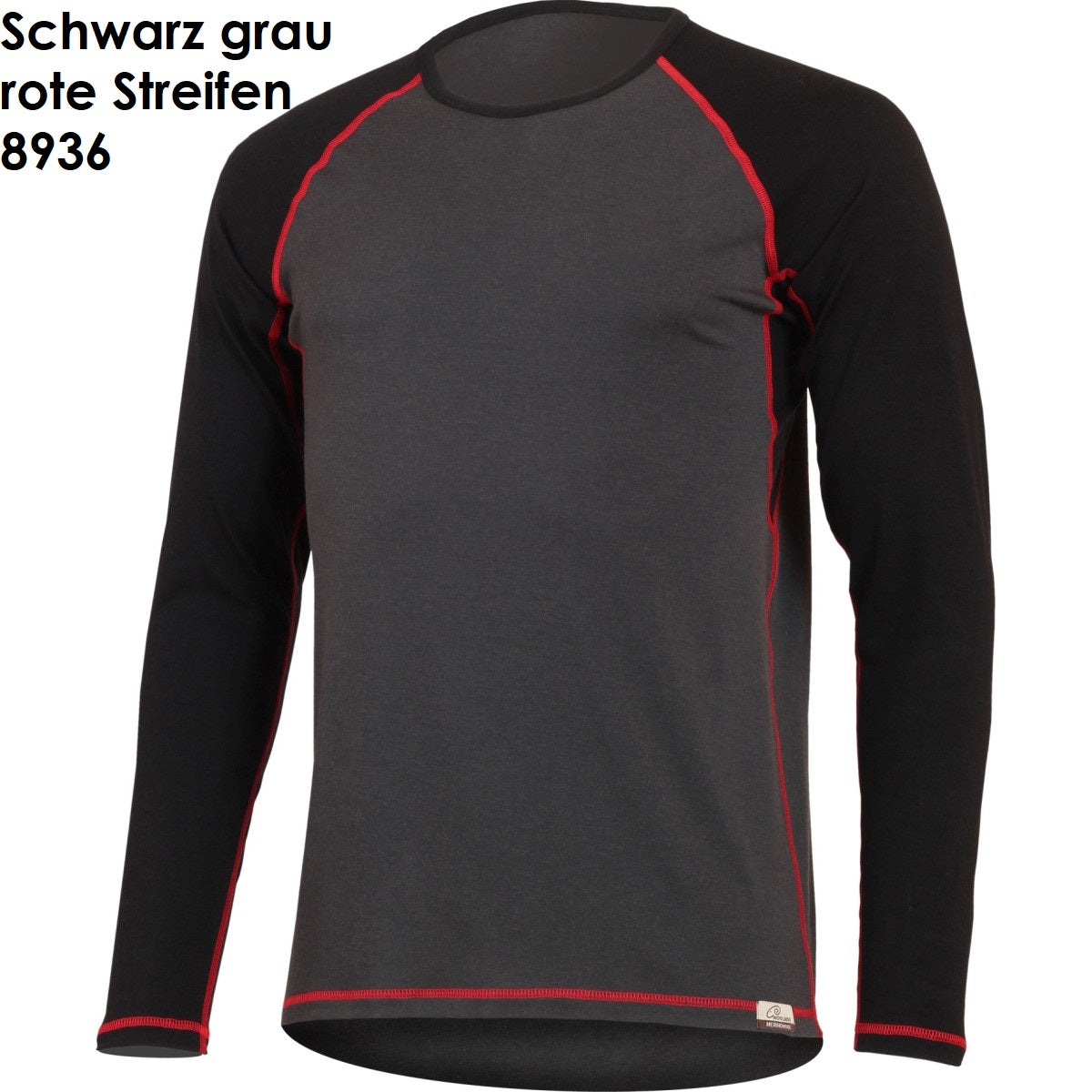 LASTING MARIO Merino Jersey Langarm-Shirt Herren 1 XL Grau  Sonderangebot