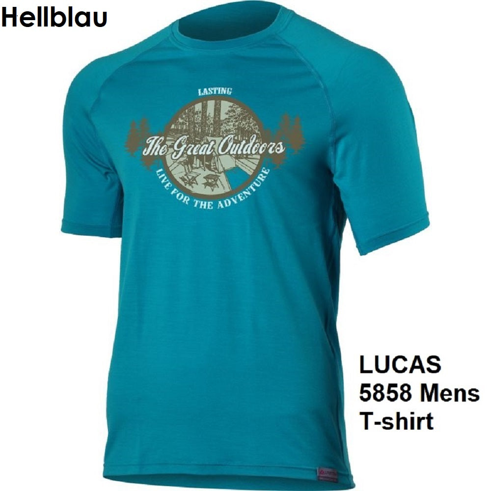 LASTING LUCAS Merino T-Shirt Herren mit Print