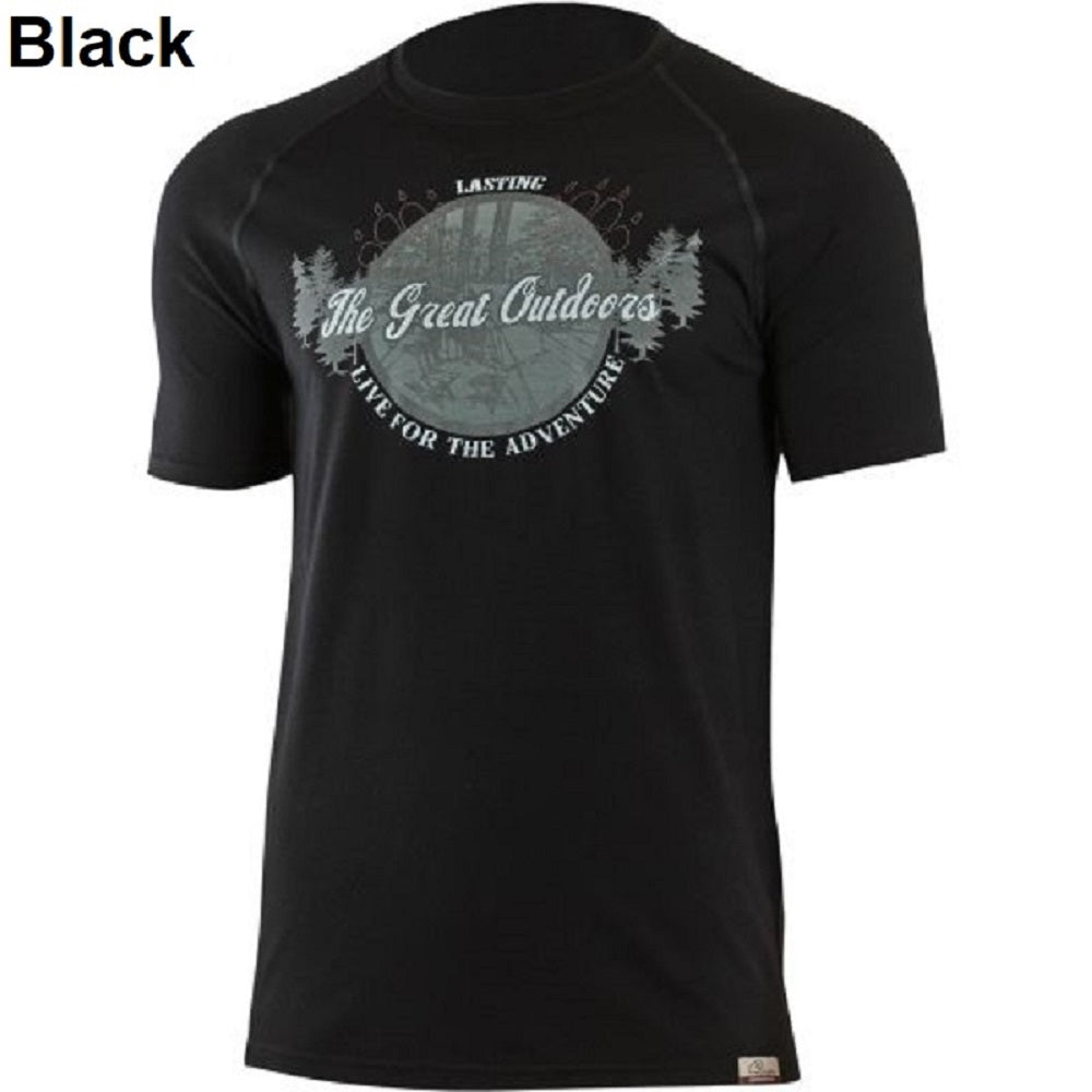 LASTING LUCAS Merino T-Shirt Herren mit Print