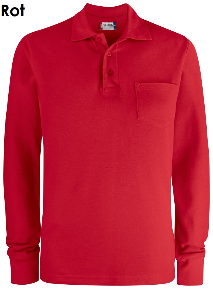 CLIQUE Basic Polo Heren Polo Shirt met Lange Mouwen en Zak