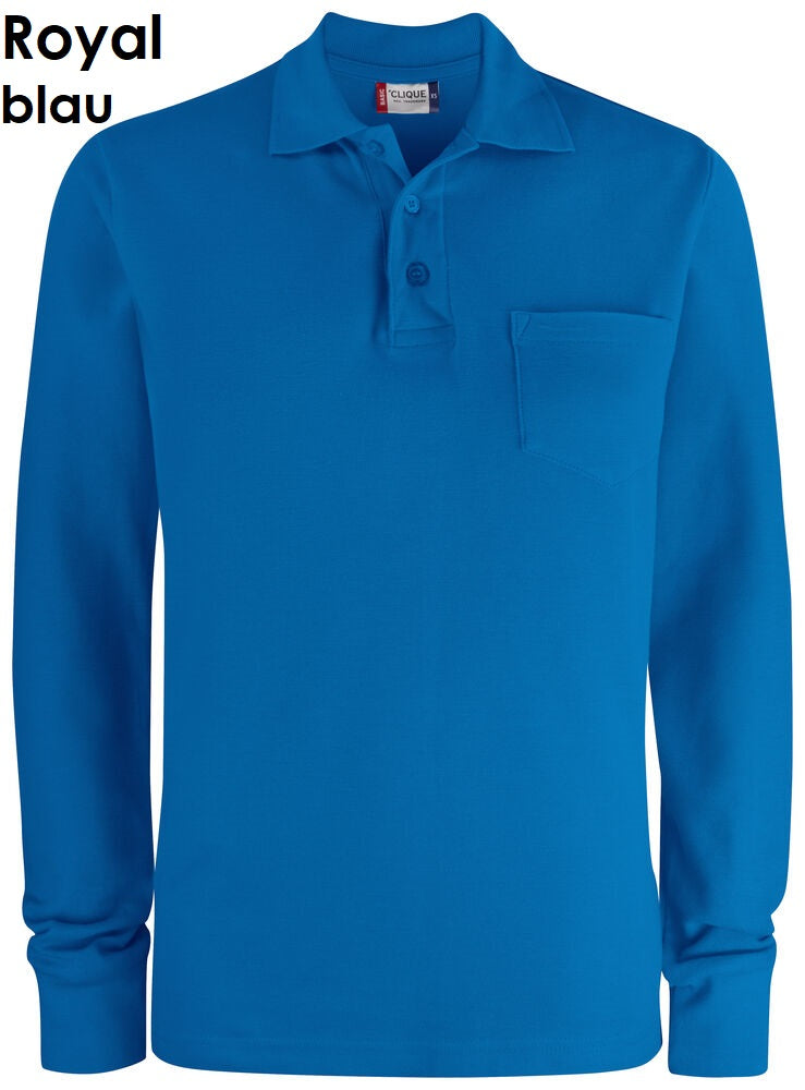 CLIQUE Basic Polo Heren Polo Shirt met Lange Mouwen en Zak