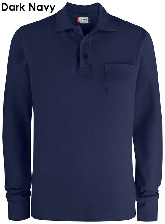 CLIQUE Basic Polo Heren Polo Shirt met Lange Mouwen en Zak