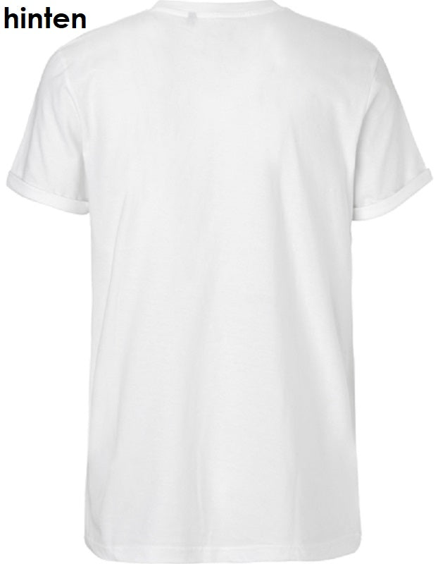 Neutrale Fairtrade heren T-shirt met oprolbare mouwen, 100% biologisch katoen
