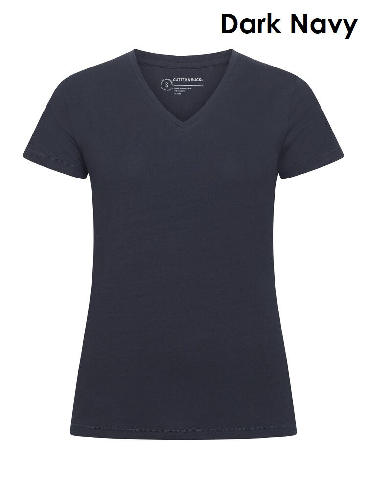 Cutter & Buck Manzanita Damen T-Shirt V-Neck 100 % Bio-Baumwolle