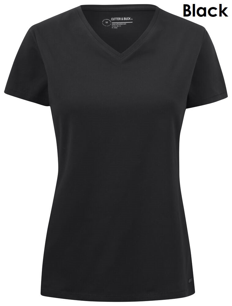 Cutter & Buck Manzanita Damen T-Shirt V-Neck 100 % Bio-Baumwolle