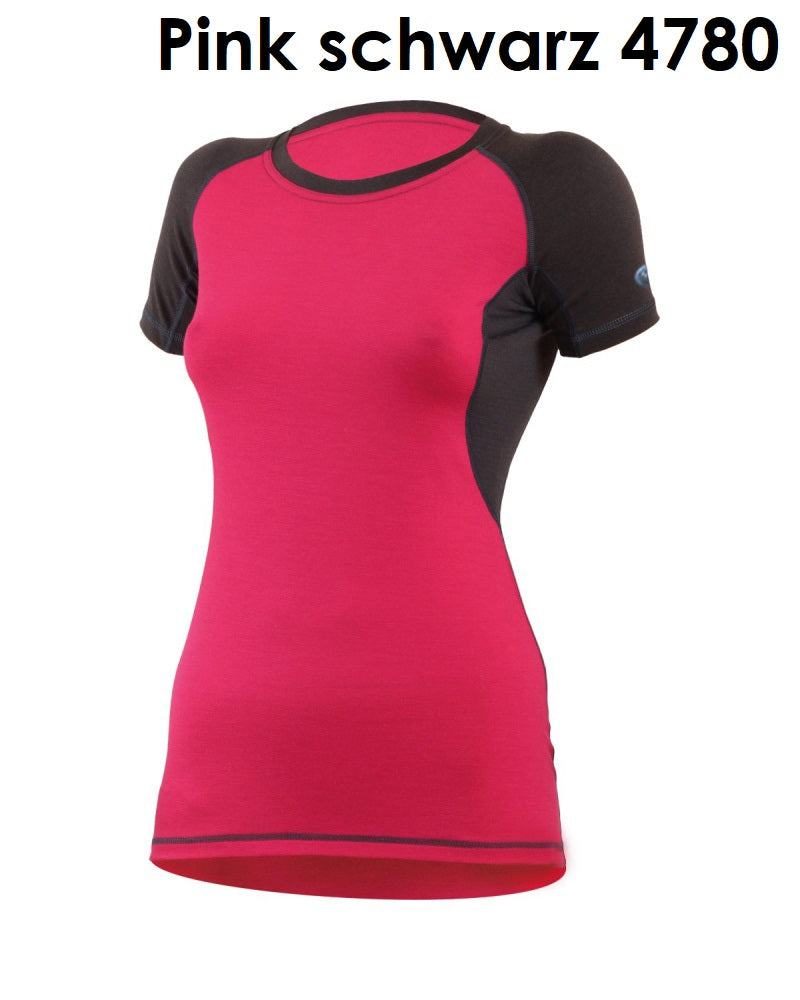 LASTING ZITA Damen 100 % Merinowolle T-Shirt  zweifarbig