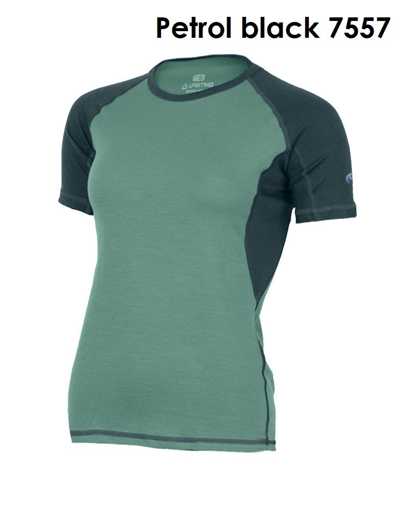 LASTING ZITA Damen 100 % Merinowolle T-Shirt  zweifarbig