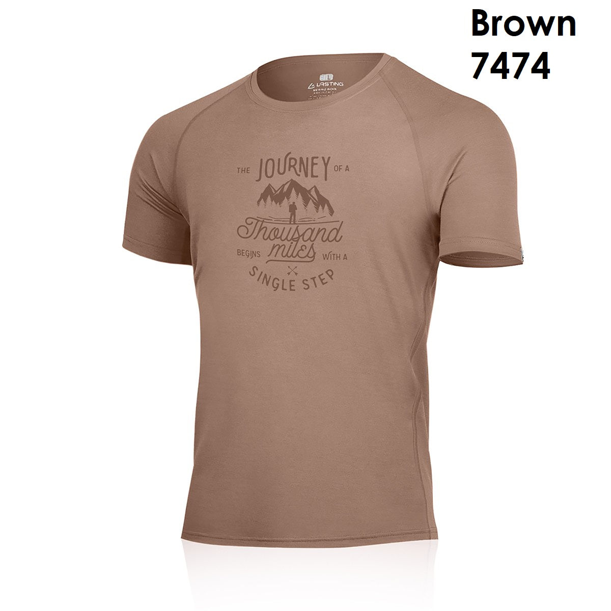LASTING JOURNEY 100% Merinowol Heren T-shirt met Print