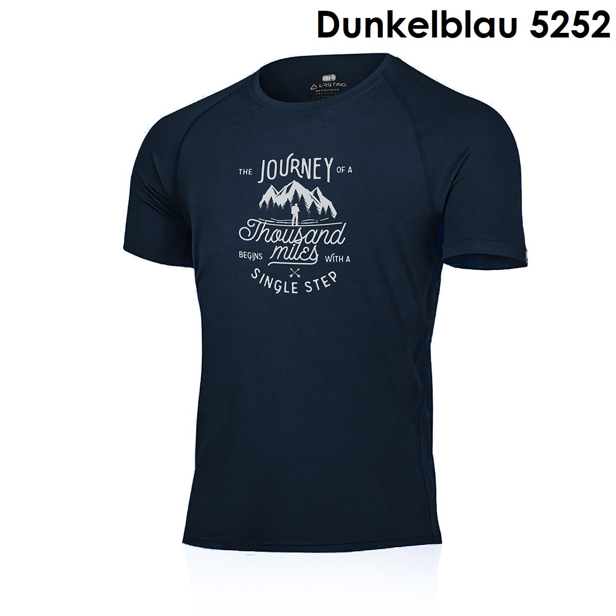 LASTING JOURNEY 100% Merinowol Heren T-shirt met Print