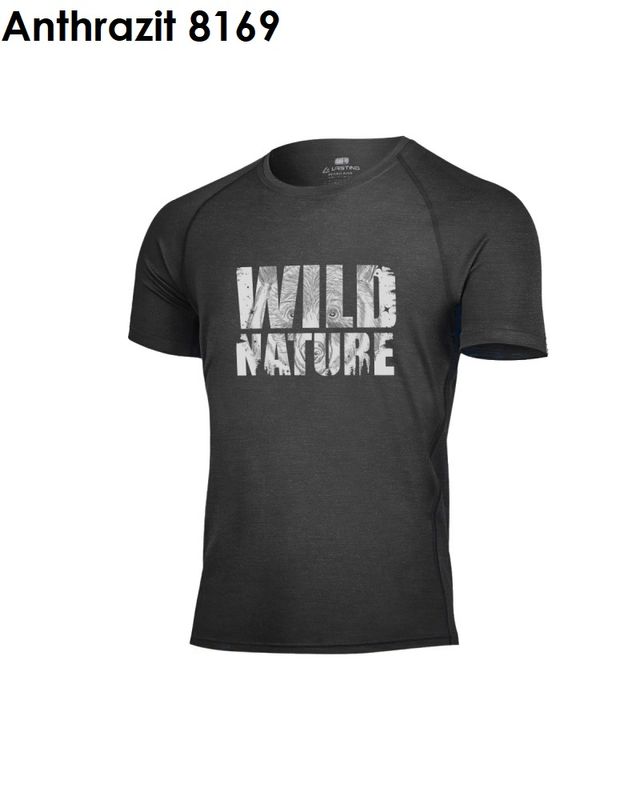 LASTING GRIZLY T-shirt met print van 100% merinowol voor heren