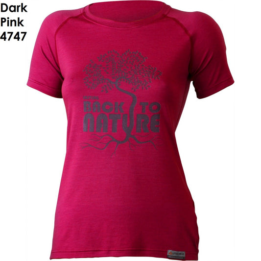 LASTING BUCK 100 % Merinowolle T-Shirt Damen mit Print