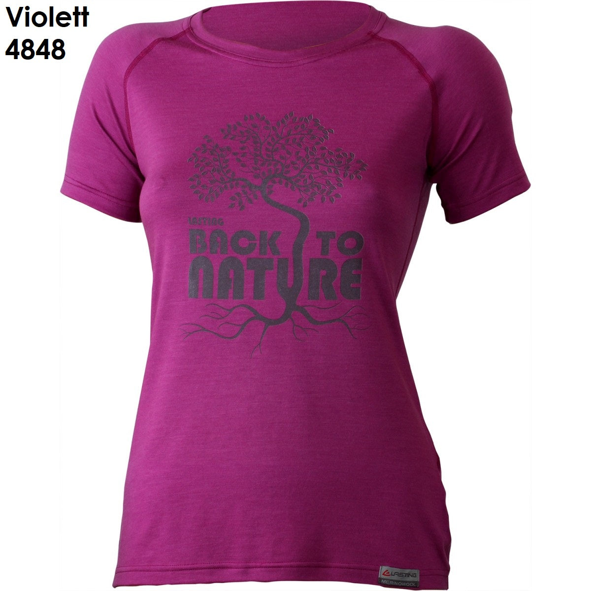 LASTING BUCK 100 % Merinowolle T-Shirt Damen mit Print