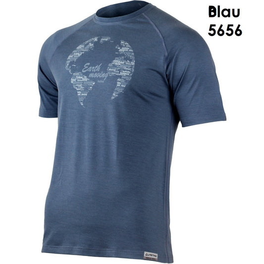 LASTING EARTH 100 %  Merinowolle T-Shirt mit Print Herren