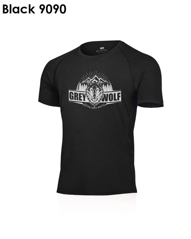 LASTING FANG T-shirt met print van 100% merinowol voor heren