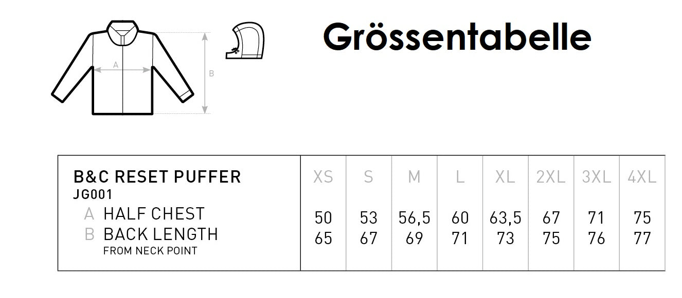 B&C Reset Outerwear Steppjacke Damen Herren Unisex  100 % recycelt