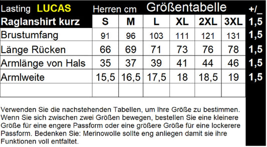 LASTING LUCAS Merino T-Shirt Herren mit Print, S, Grau, Sonderangebot