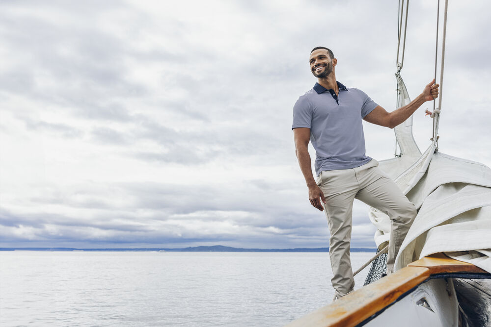 Cutter &amp; Buck Virtue Polo Stripes Men Polo Shirt Men