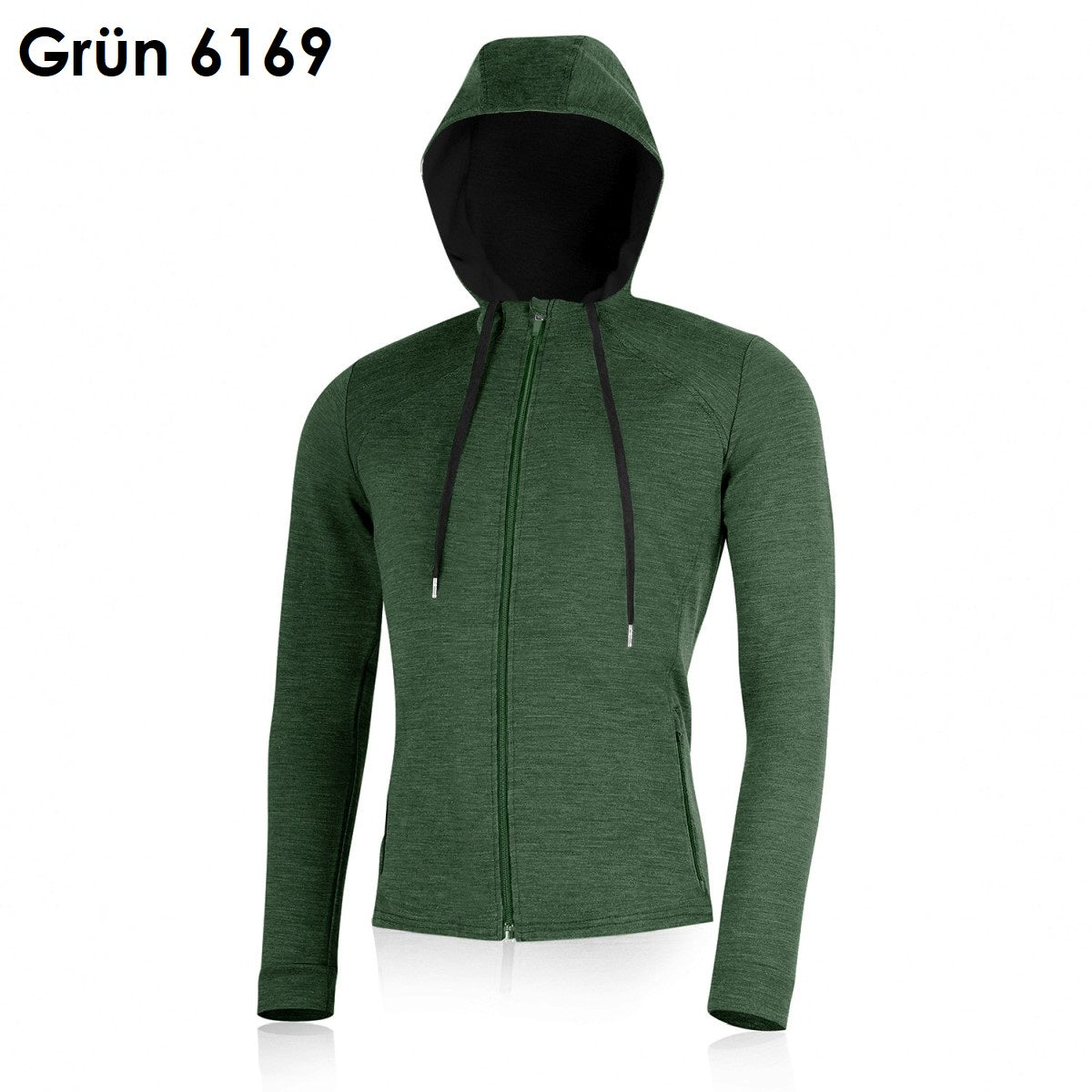 LASTING KARMIN Herren Sweatjacke aus 100 % Merinowolle mit durchgehendem Reißverschluss