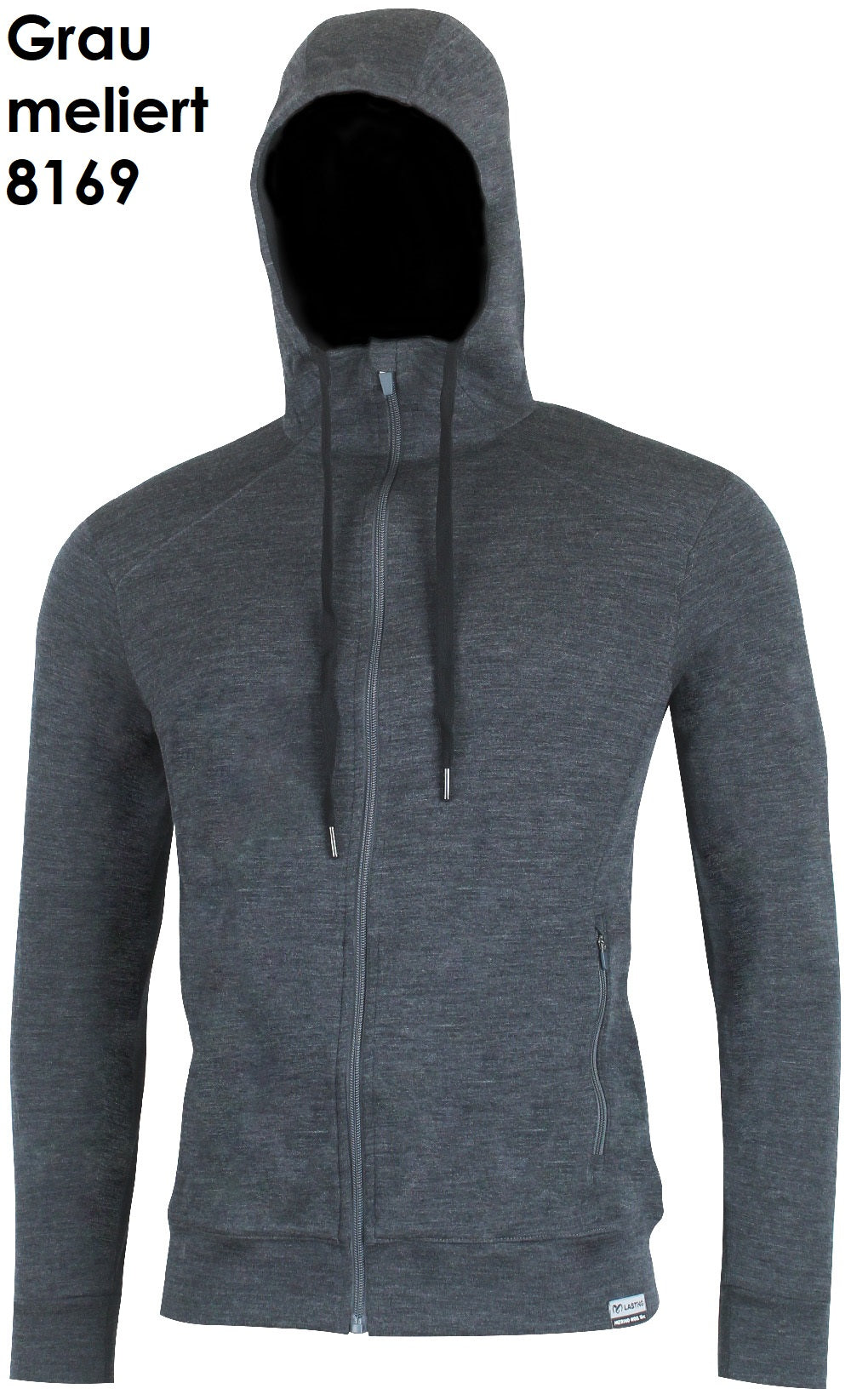 LASTING KARMIN Herren Sweatjacke aus 100 % Merinowolle mit durchgehendem Reißverschluss