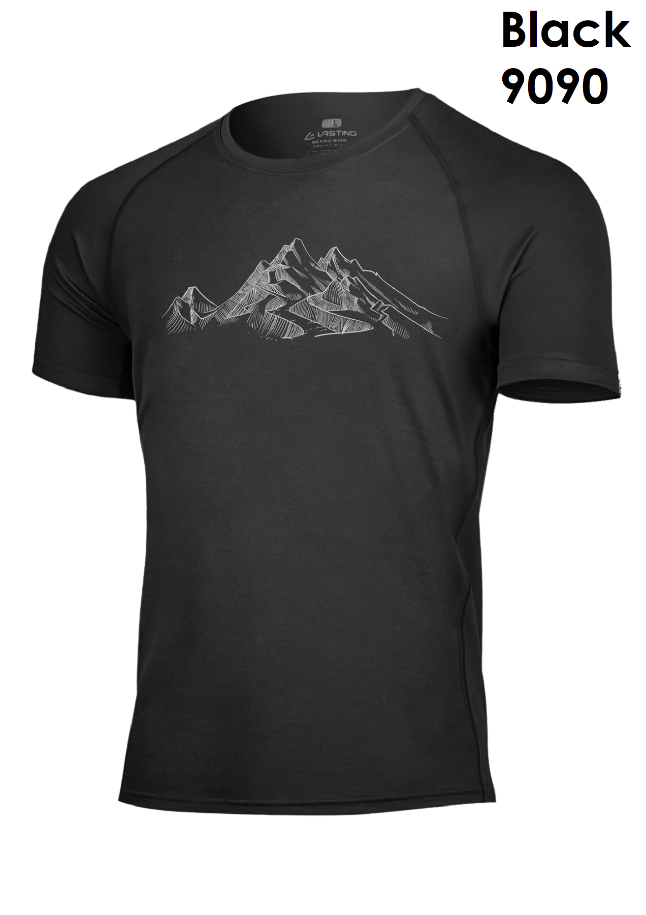 LASTING HILL 100% Merino Wool Men's T-Shirt with Print