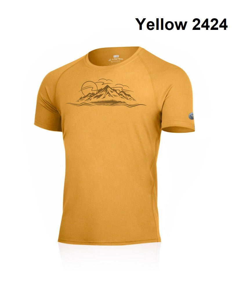 LASTING LIVIO 100 %  Merinowolle T-Shirt mit Print Herren