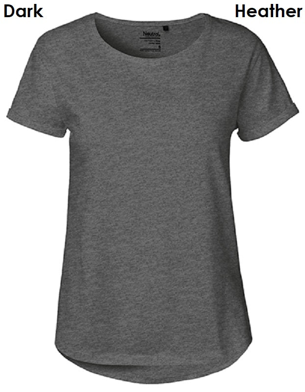 NEUTRAL Fairtrade Ladies Roll Up Sleeve T-Shirt Women's 100% Organic Cotton