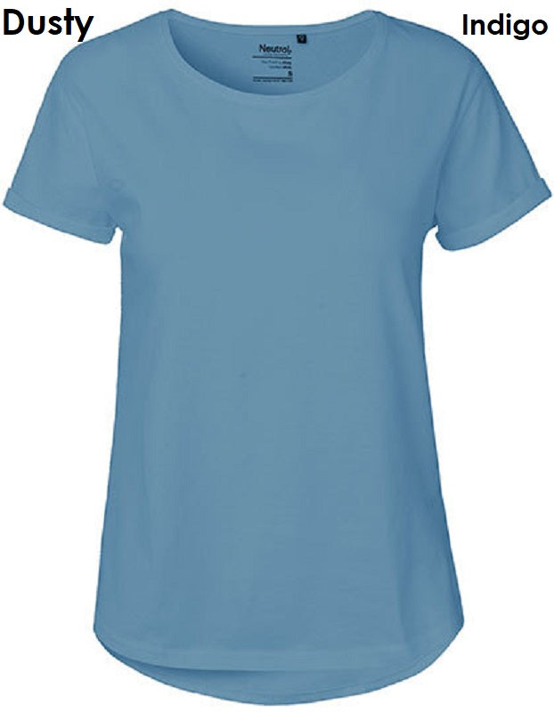 NEUTRAL Fairtrade Ladies Roll Up Sleeve T-Shirt Women's 100% Organic Cotton