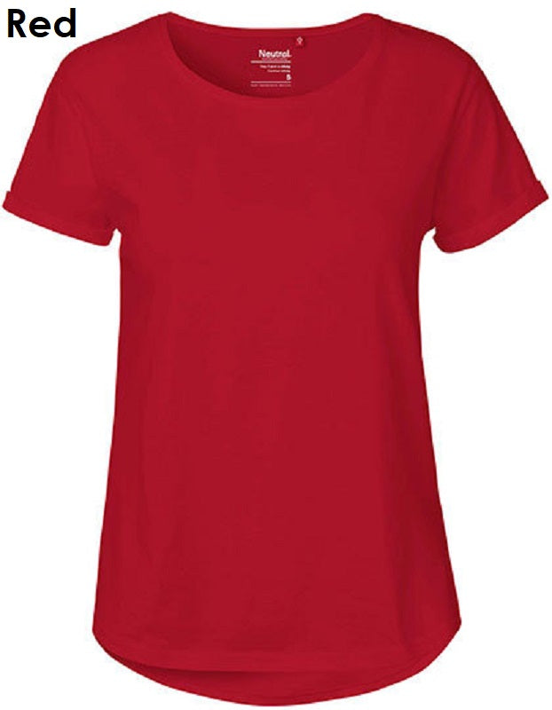 NEUTRAL Fairtrade Ladies Roll Up Sleeve T-Shirt Women's 100% Organic Cotton