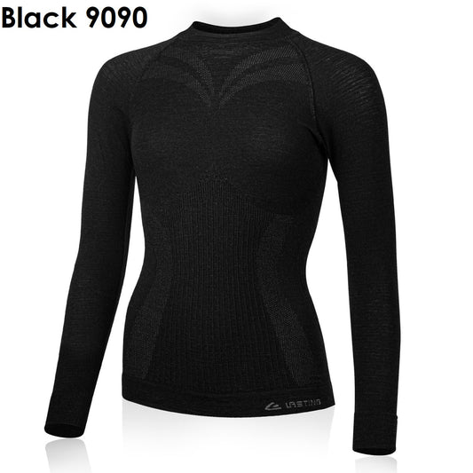 LASTING MATALA nahtloses Damen-Langarmshirt aus Merinowolle mit 7 % Nylon