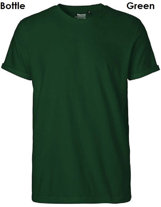 Neutrale Fairtrade heren T-shirt met oprolbare mouwen, 100% biologisch katoen