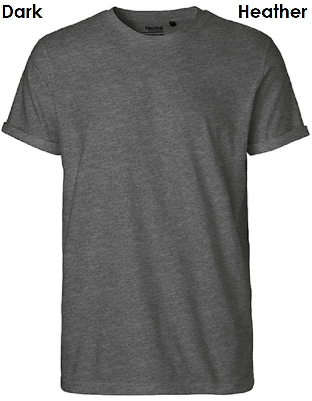 Neutrale Fairtrade heren T-shirt met oprolbare mouwen, 100% biologisch katoen