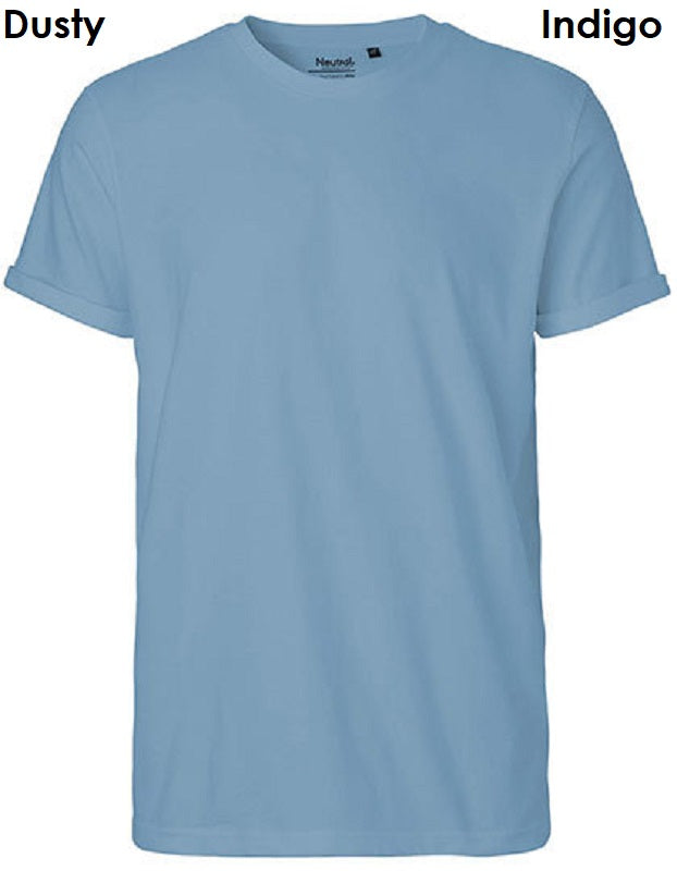 Neutrale Fairtrade heren T-shirt met oprolbare mouwen, 100% biologisch katoen