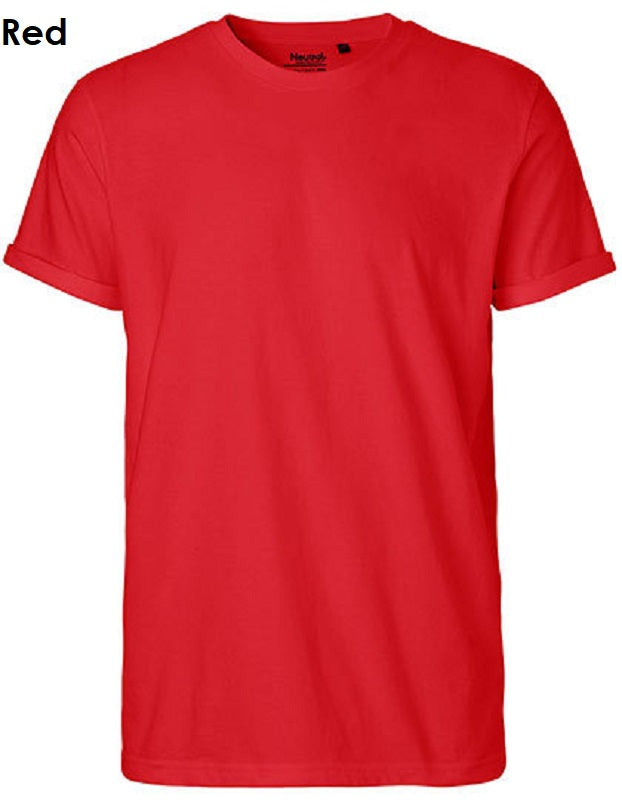 Neutrale Fairtrade heren T-shirt met oprolbare mouwen, 100% biologisch katoen