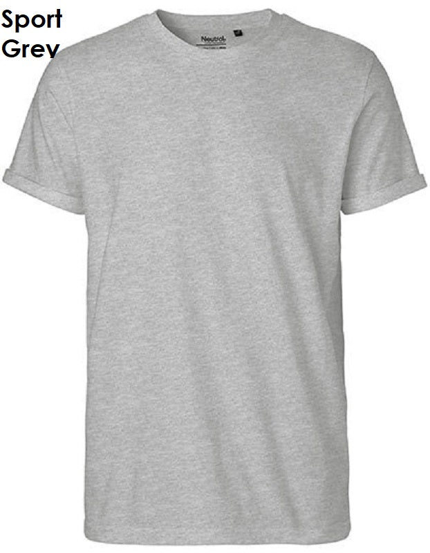 Neutrale Fairtrade heren T-shirt met oprolbare mouwen, 100% biologisch katoen