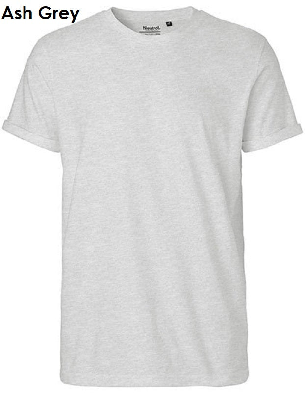 Neutrale Fairtrade heren T-shirt met oprolbare mouwen, 100% biologisch katoen