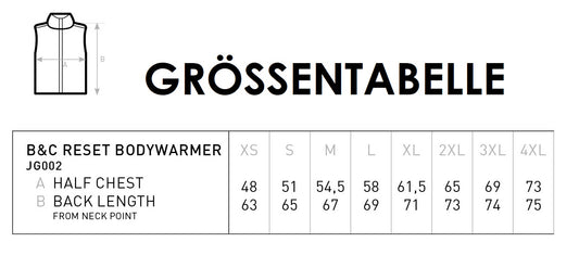 B&C Reset Outerwear Bodywarmer Damen Herren Unisex  100 % recycelt