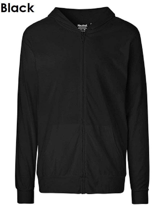Neutrale Fairtrade hoodie met volledige ritssluiting, 100% biologisch katoen, heren, unisex