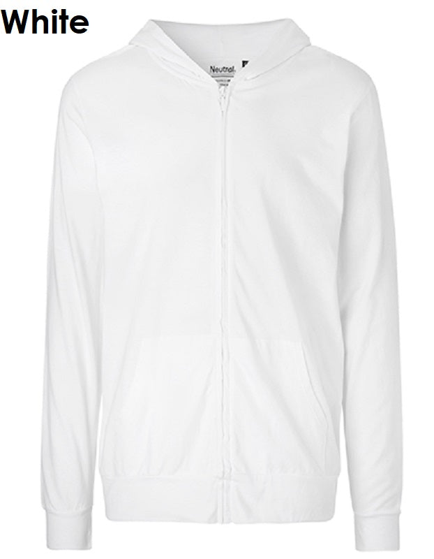 Neutrale Fairtrade hoodie met volledige ritssluiting, 100% biologisch katoen, heren, unisex