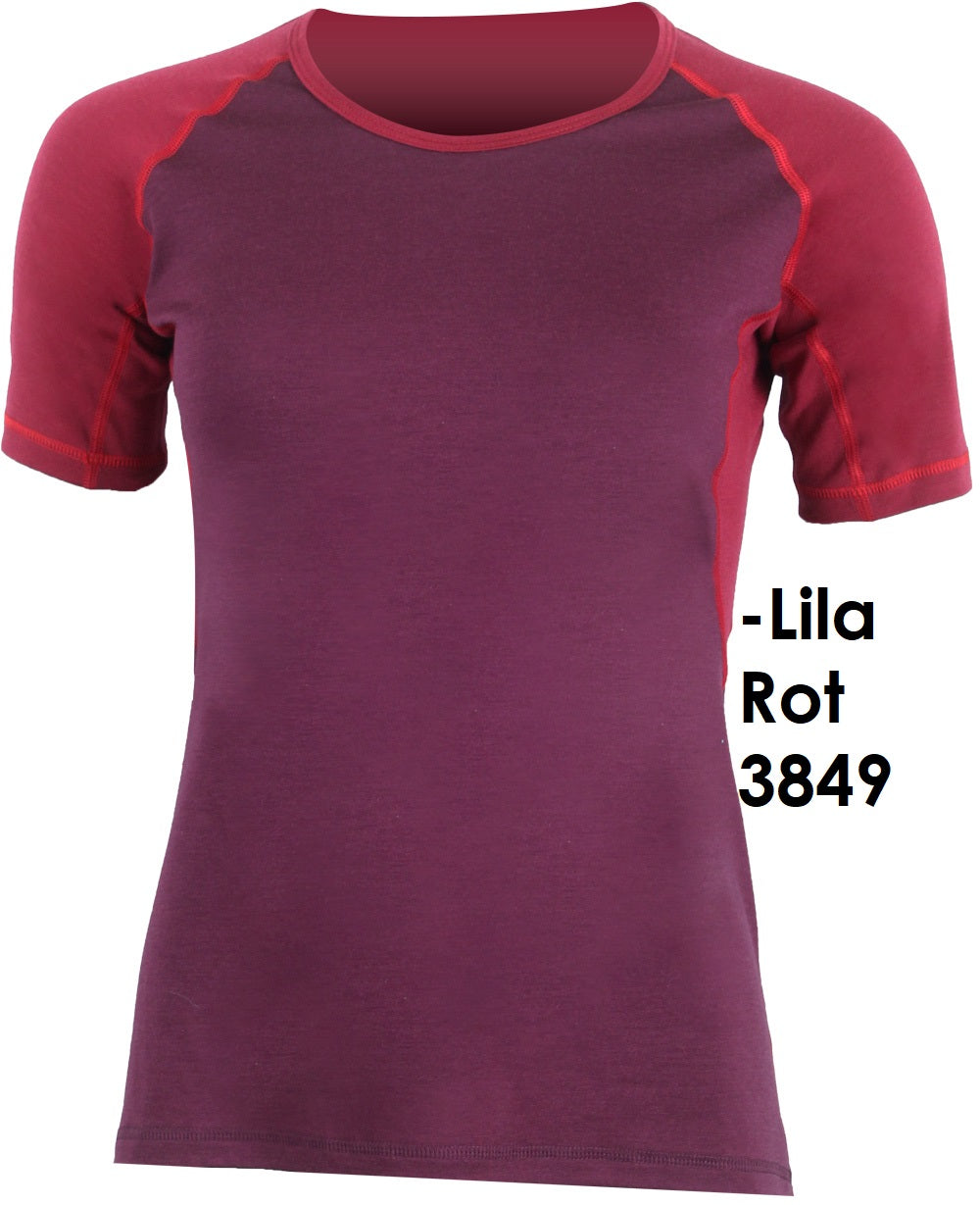 LASTING ZITA Damen 100 % Merinowolle T-Shirt  zweifarbig