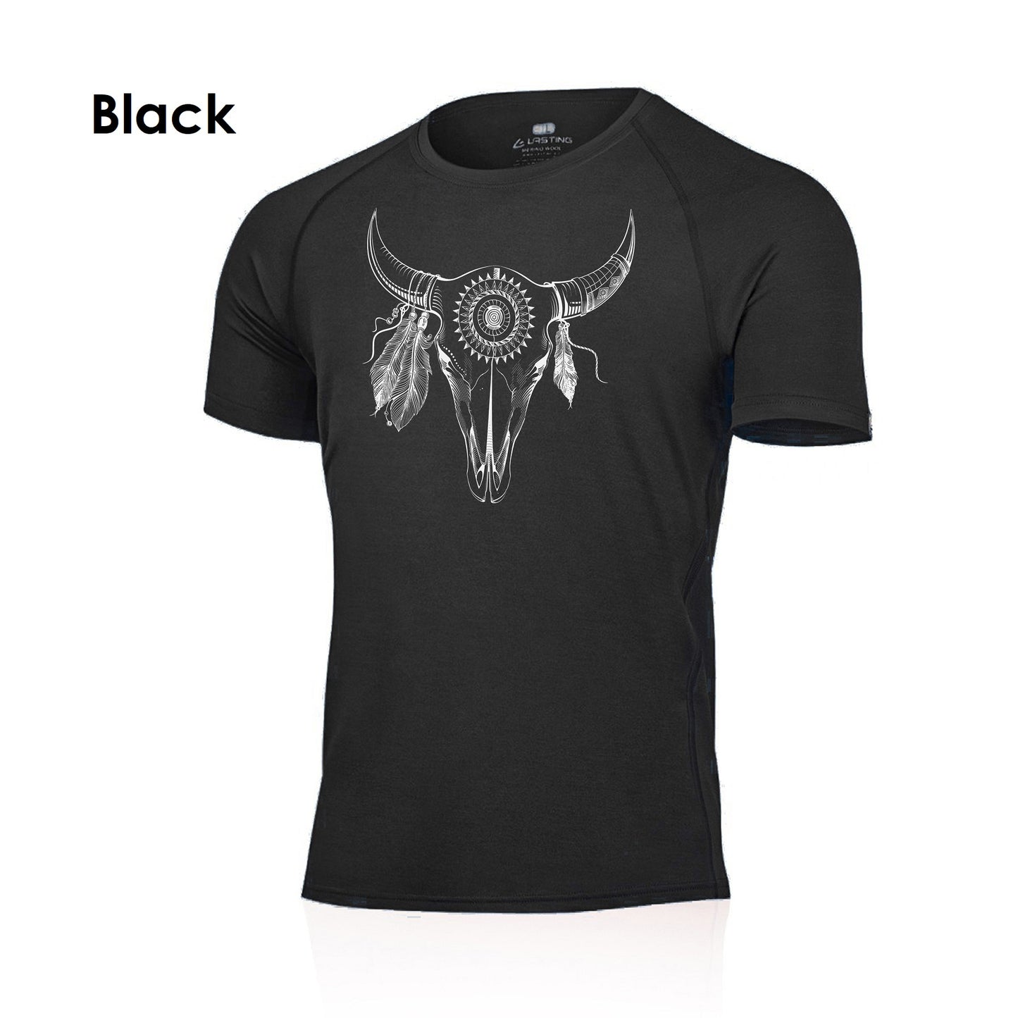 LASTING BULO 100% Merino Wool Men's T-Shirt with Print