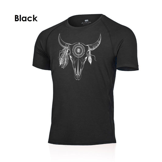 LASTING BULO 100 % Merinowolle T-Shirt Herren mit Print