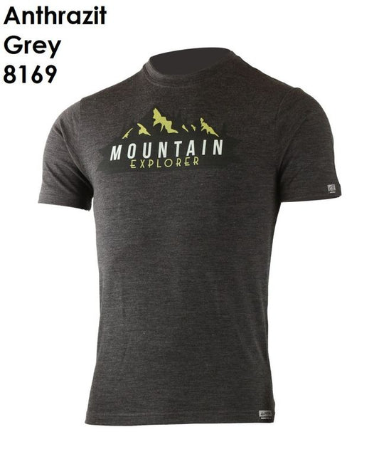 LASTING EXPLORER 100 %  Merinowolle T-Shirt mit Print Herren