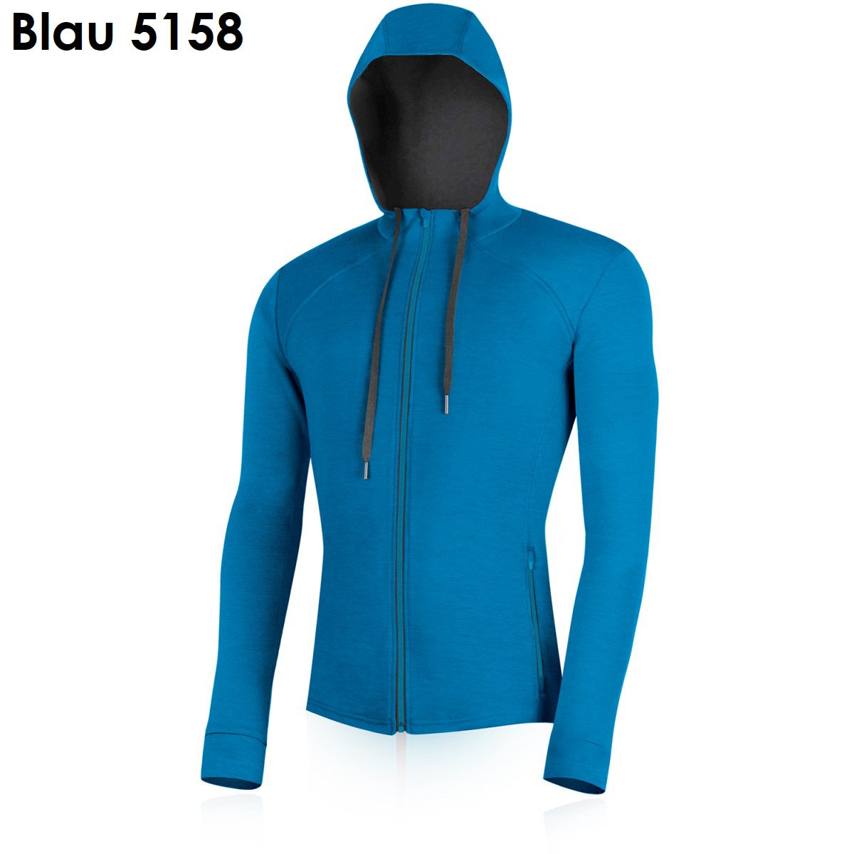 LASTING KARMIN Herren Sweatjacke aus 100 % Merinowolle mit durchgehendem Reißverschluss