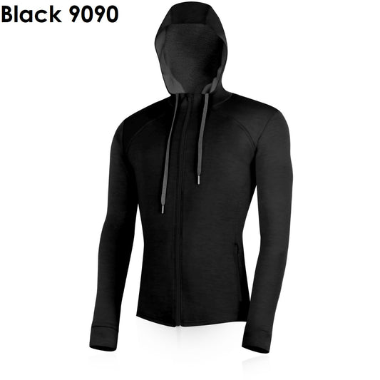 LASTING KARMIN Herren Sweatjacke aus 100 % Merinowolle mit durchgehendem Reißverschluss